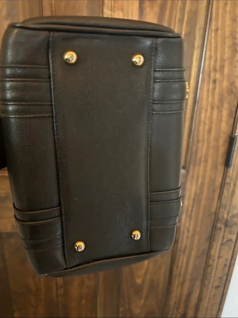 MCM Black Leather Mini Satchel with Gold Hardware - Picture 7 of 15